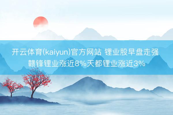 开云体育(kaiyun)官方网站 锂业股早盘走强 赣锋锂业涨近8%天都锂业涨近3%