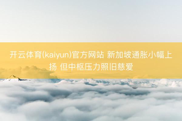 开云体育(kaiyun)官方网站 新加坡通胀小幅上扬 但中枢压力照旧慈爱