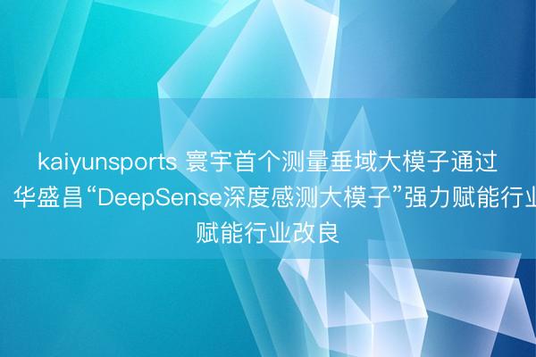 kaiyunsports 寰宇首个测量垂域大模子通过备案!华盛昌“DeepSense深度感测大模子”强力赋能行业改良