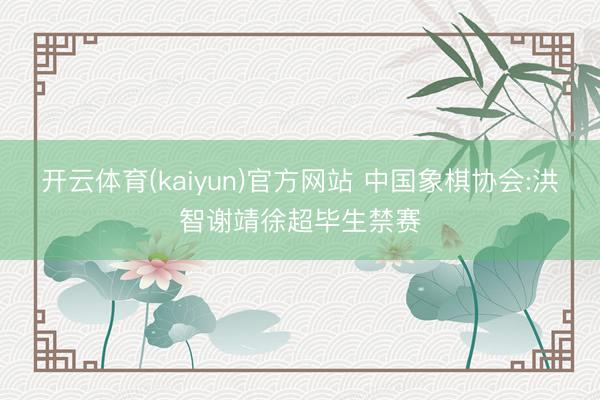 开云体育(kaiyun)官方网站 中国象棋协会:洪智谢靖徐超毕生禁赛