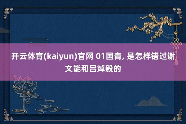 开云体育(kaiyun)官网 01国青， 是怎样错过谢文能和吕焯毅的
