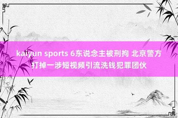 kaiyun sports 6东说念主被刑拘 北京警方打掉一涉短视频引流洗钱犯罪团伙