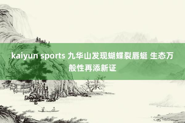 kaiyun sports 九华山发现蝴蝶裂唇蜓 生态万般性再添新证