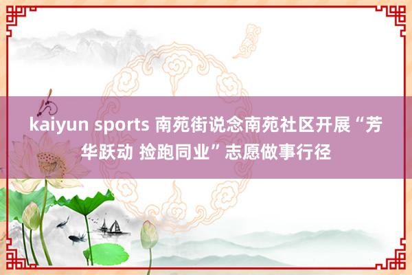 kaiyun sports 南苑街说念南苑社区开展“芳华跃动 捡跑同业”志愿做事行径