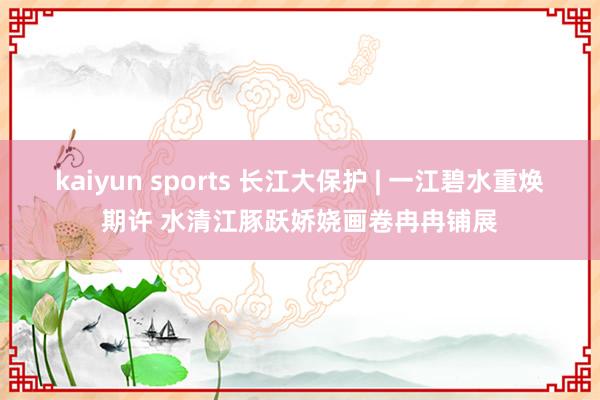 kaiyun sports 长江大保护 | 一江碧水重焕期许 水清江豚跃娇娆画卷冉冉铺展