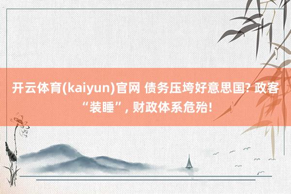 开云体育(kaiyun)官网 债务压垮好意思国? 政客“装睡”， 财政体系危殆!