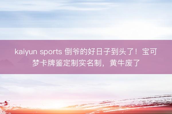 kaiyun sports 倒爷的好日子到头了！宝可梦卡牌鉴定制实名制，黄牛废了