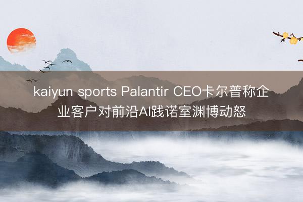 kaiyun sports Palantir CEO卡尔普称企业客户对前沿AI践诺室渊博动怒