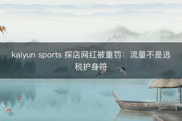 kaiyun sports 探店网红被重罚：流量不是逃税护身符