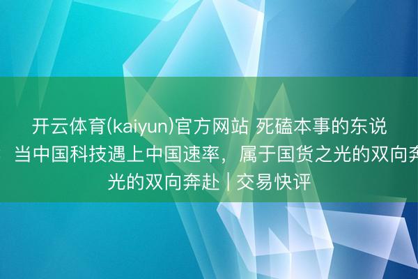 开云体育(kaiyun)官方网站 死磕本事的东说念主终将登顶：当中国科技遇上中国速率，属于国货之光的双向奔赴 | 交易快评